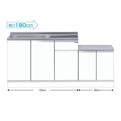 即納 最大半額 メーカー直送のみ マイセット M2 180k 右 左 M2シリーズハイトップ一体型流し台流し台ベーシックタイプ壁出し水栓仕様 間口180cm 今季ブランド短納期