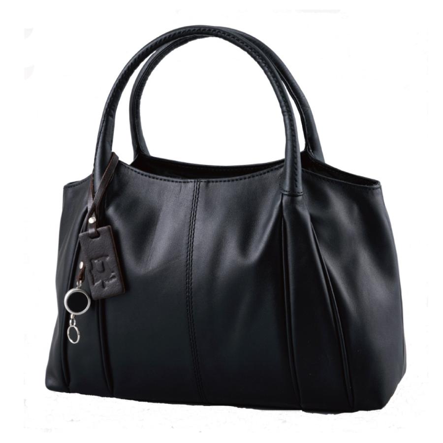 国産 tumugu工房 牛革 手提げ バッグ ブラック 軽量 300g リール  