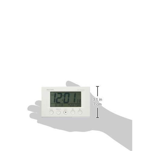 リズム(RHYTHM) 目覚まし時計 電波時計 温度計・湿度計付き フィットウェーブスマート 白 77×120×54mm 8RZ166SR03｜pointpop｜06