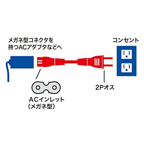 サンワサプライ 電源コード(2P・ストレートコネクタ) 0.2m KB-DM2S-02｜pointpop｜02