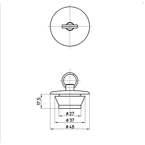 SANEI ゴム栓 バス用W式 排水口径36~38ｍｍ用 2重水止め クサリなし 交換用 H27F-37｜pointpop｜03