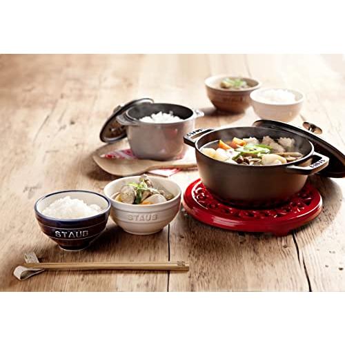 staub ストウブ 「 ワナベ ブラック M 18cm 」 両手 鋳物 ホーロー 鍋 炊飯 2合 IH対応 【日本正規販売品】 Wa-NABE｜pointpop｜03