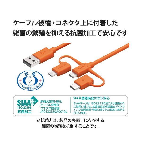 【正規代理店】 エレコム MPA-BAMBLC20DR USBケーブル 防災 防滴袋付き 3in1 microUSB+USB Type-C+Lightnin｜pointshoukadou｜06