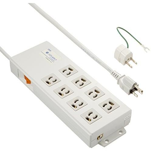 サンワサプライ ノイズフィルタ タップ TAP-3803NFN 電源タップ 3P 8口 2m アース付 雷ガード付 一括スイッチ付 省エネタップ 節電タップ
