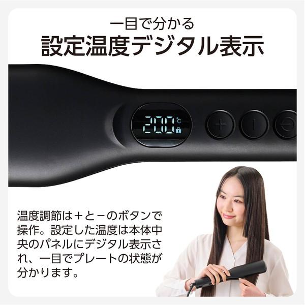 ブラック（maxell） エレコム TS369A-K ストレート ヘアアイロン 45mm