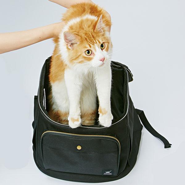 (3個セット) ペティオ necoco ネココ リュックキャリー ブラック ベッド・キャリー 全猫種 から8kg Petio W25492の画像
