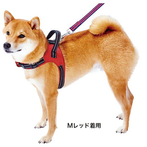 (12個セット) ペティオ ラブハーネス M レッド 中型犬 から20kg Petio W56439 ペット用品 中型犬用 サイズ 胴輪 おでかけ ペット 犬用 布地 散歩_1