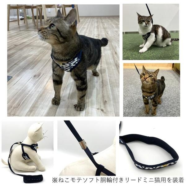 (6個セット) アース・ペット ターキー ねこモテ ソフト胴輪付引ひも ネコテガ ミニ猫用 紺黄_1