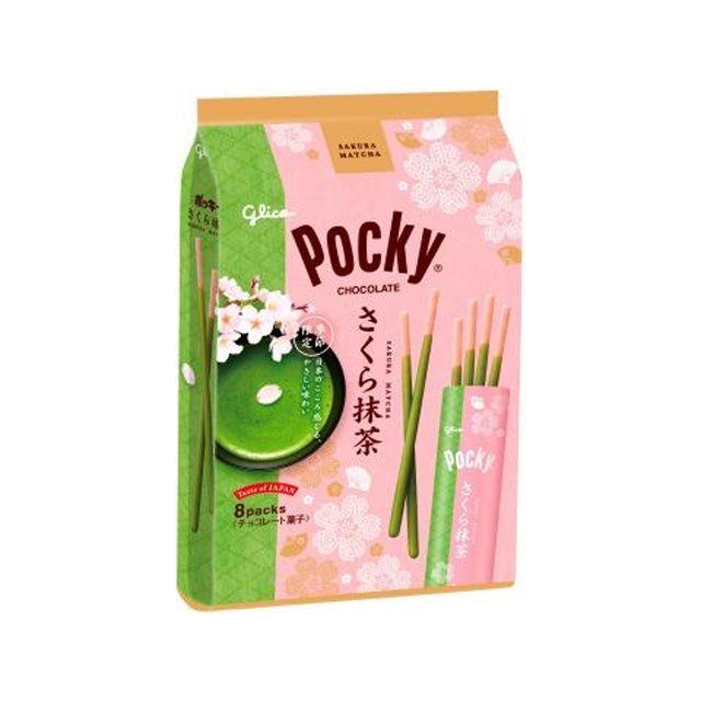 Pocky グリコ ポッキー さくら抹茶 8袋×6袋 : スナック菓子のポイポイ