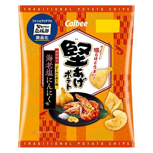 堅あげポテト カルビー 海老塩にんにく味 60g×12袋 : スナック菓子の
