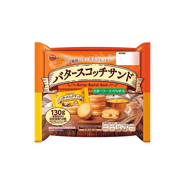 ブルボン バタースコッチサンド 130g×12袋 : スナック菓子のポイポイ