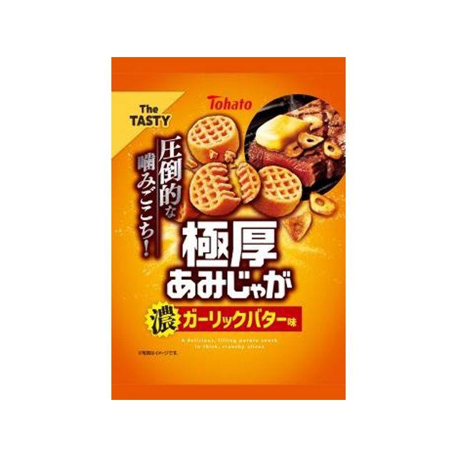 東ハト 極厚あみじゃが 濃ガーリックバター味 45g×12袋 : スナック菓子