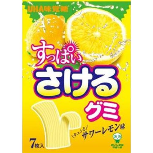UHA味覚糖 すっぱいさけるグミ サワーレモン×10袋 : スナック菓子の