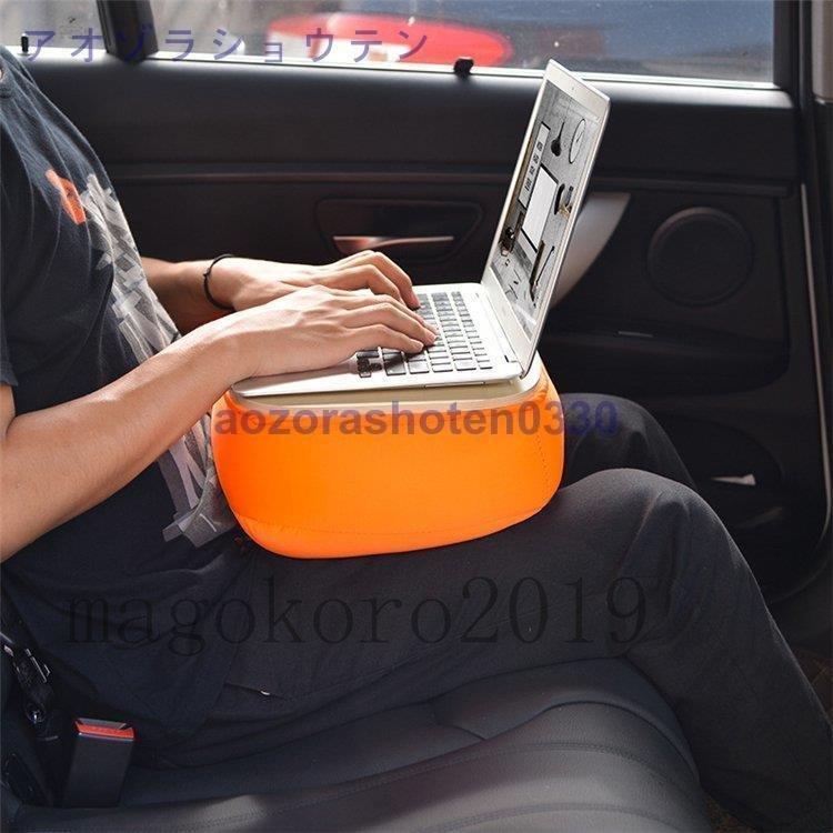 定番の冬ギフト テーブル クッション 膝上 ビーズクッション 膝上テーブル テーブル付きクッション 枕 パソコンテーブル 多機能 ノートパソコン タブレットクッション クッション カラー オレンジ Www Gatorheatandair Com
