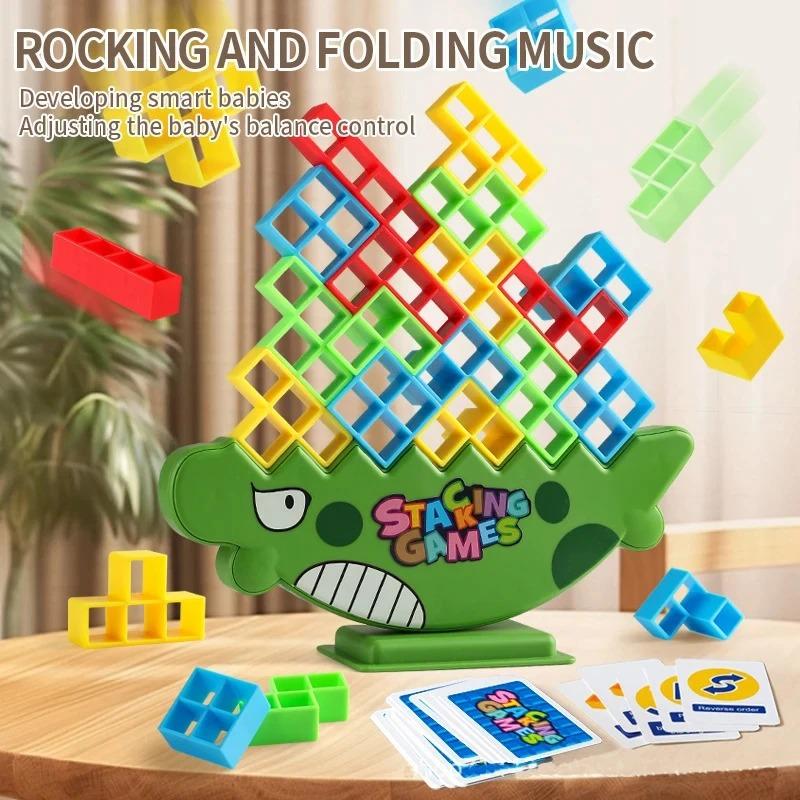 子供向け 積み重ね 3D ビルディング ブロック エンドラタワー バランスゲーム パズルボード 教育 知育玩具 ギフトの画像