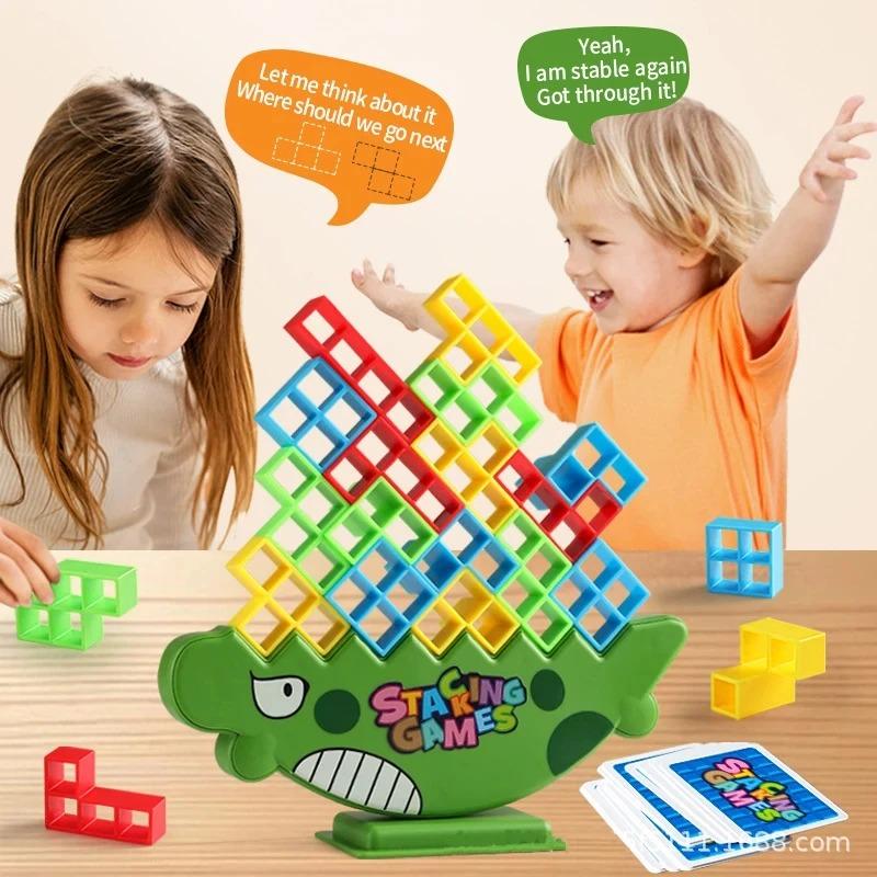 子供向け 積み重ね 3D ビルディング ブロック エンドラタワー バランスゲーム パズルボード 教育 知育玩具 ギフトの画像