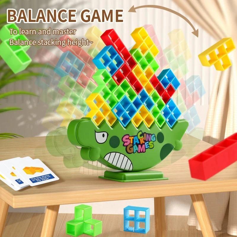 子供向け 積み重ね 3D ビルディング ブロック エンドラタワー バランスゲーム パズルボード 教育 知育玩具 ギフトの画像