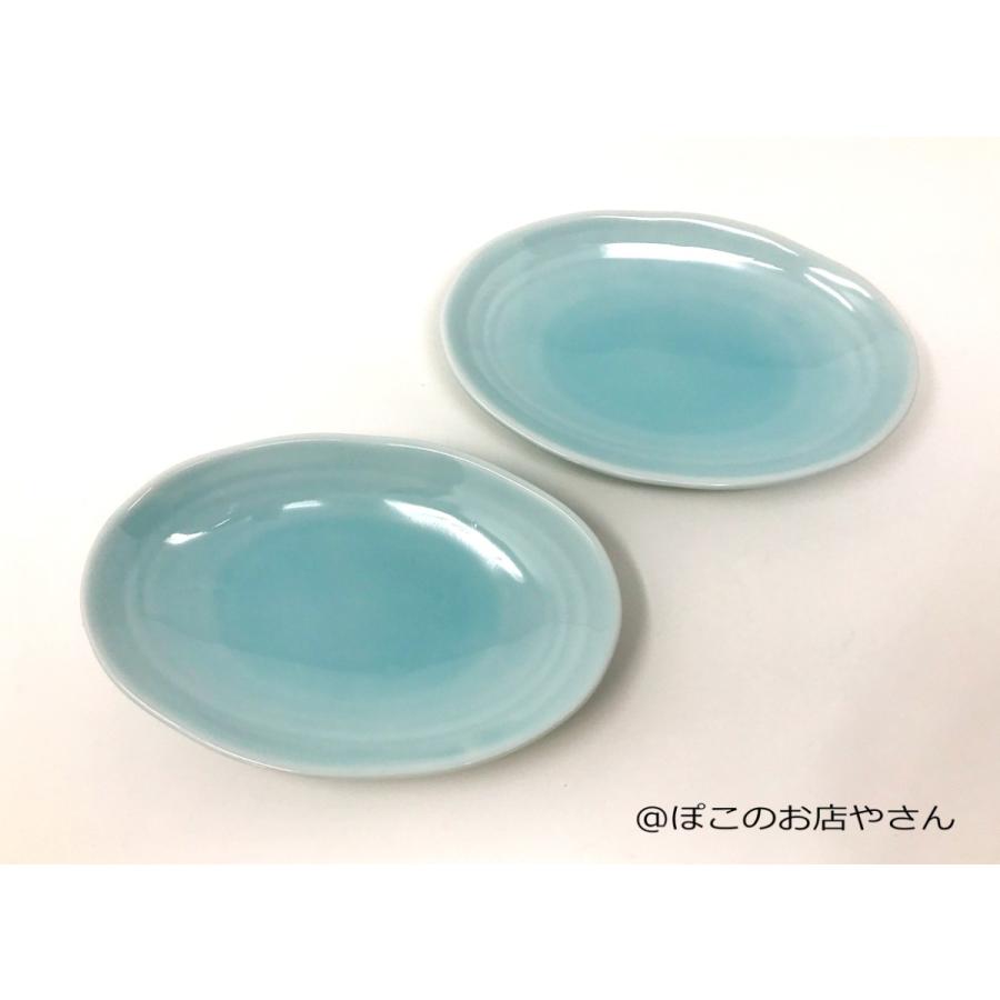 青磁 楕円プレート【和食器 美濃焼 お皿 中皿 取り皿 焼き物皿 中華 