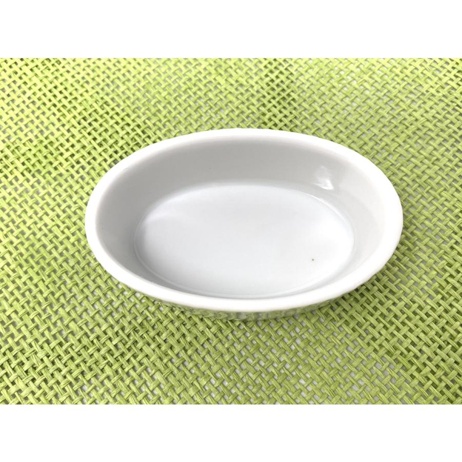 白い食器 楕円スフレカップ 8.6×5.4【白い食器 ココット ドレッシング入れ 焼き