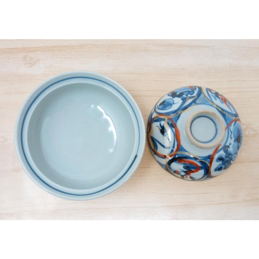 古染果実 蓋丼【和食器 赤絵 染付 小丼 蓋付き フタ付き どんぶり