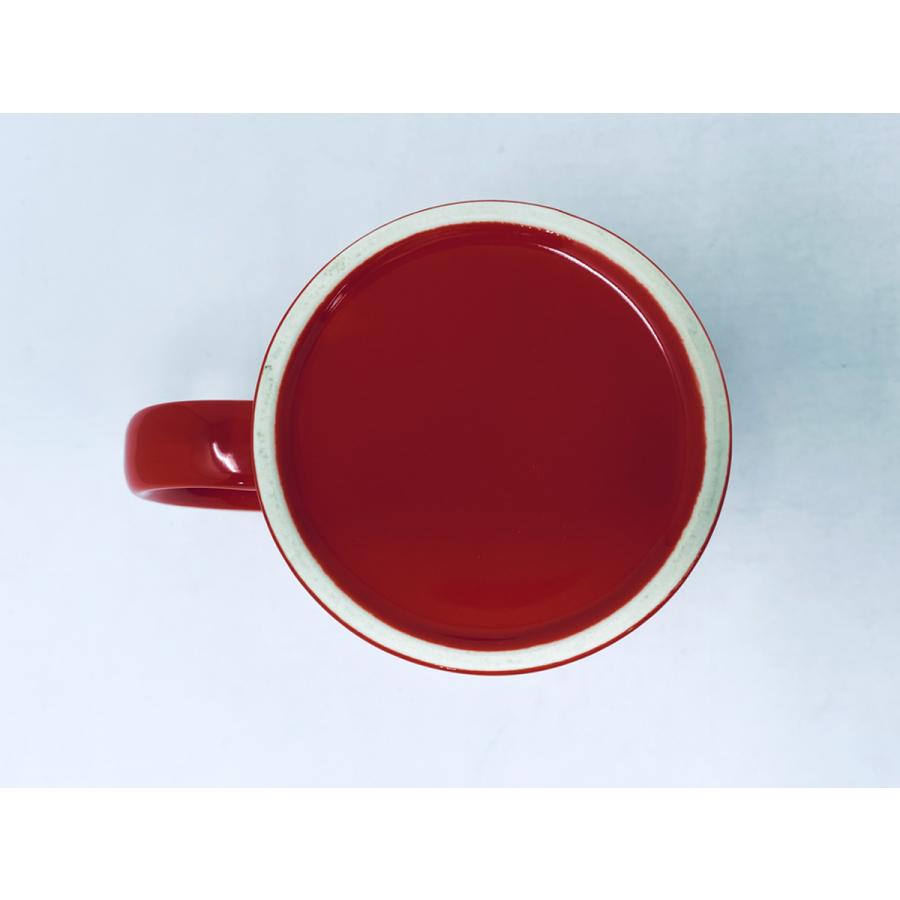 レッドマグカップ【赤い食器 ポーセラーツ コーヒーカップ 朱色 赤色