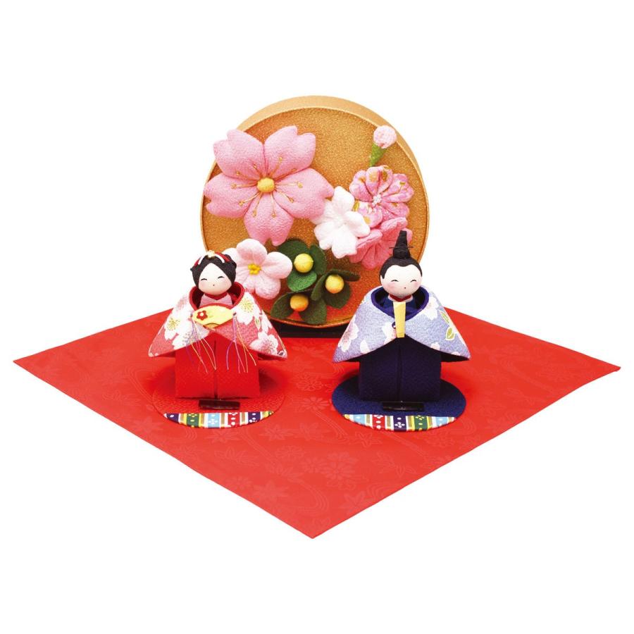 送料無料 雛人形 ソーラー桜華雛 オルゴール付き 手作りちりめん細工 マンションサイズ コンパクト リュウコドウ ひなまつり 桃の節供 Pymr Go Th