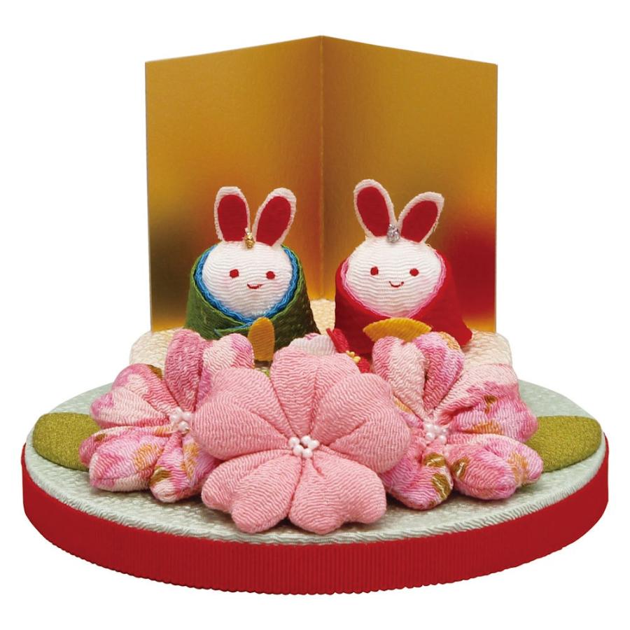 送料無料 沖縄 離島を除く 雛人形 お花畑うさぎ雛 屏風 台付 手作りちりめん細工 Www Unipymes Com