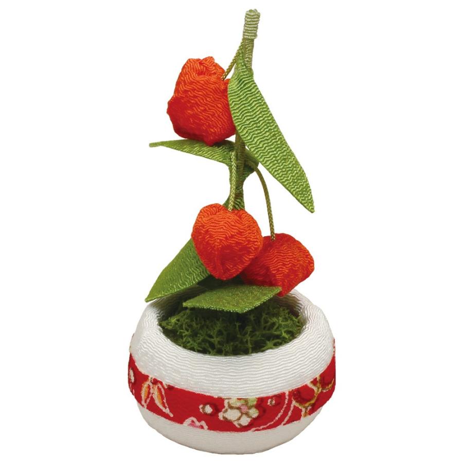 季節の鉢植え ミニ 8月 ほおずき 手作りちりめん細工 なごみの和雑貨