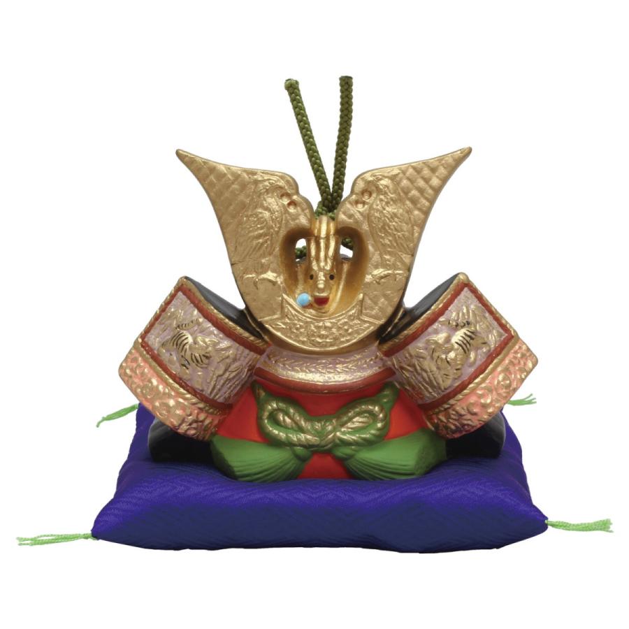 端午の節句飾り 土鈴兜鷹虎 京の土人形 ザブトン付 端午の節句 手作り 素焼陶製 五月人形 子供の日 リュウコドウ 五月人形