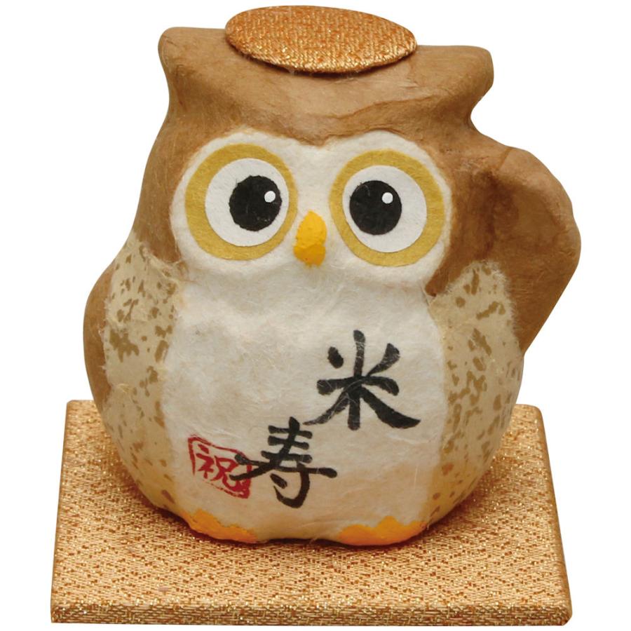 ちぎり和紙 長寿のふくろう 米寿 小 敷物付 京都発 リュウコドウ かわいい 手作り 置物 小物 インテリア 和雑貨 季節 和みの飾り 贈り物 6 946e 季節の和雑貨 京都 和匠ポラーコ 通販 Yahoo ショッピング