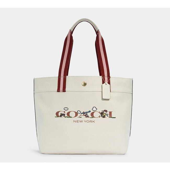 激安大特価 おしゃれ 海外 C4913 ピーナッツ ロゴ トートバッグ コラボ スヌーピー コーチ Coach 正規品 バッグ Orphaned Land Com