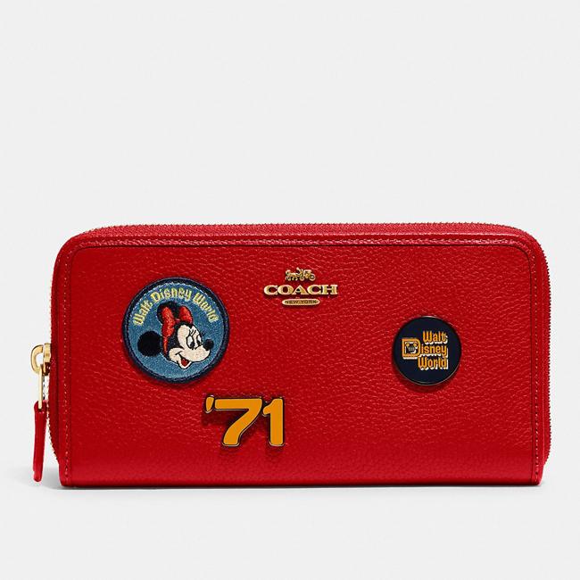 長財布 財布 Coach コーチ ディズニー コラボ Wdw50周年 ミニー レザー ラウンドジップ ミニー Select レザー