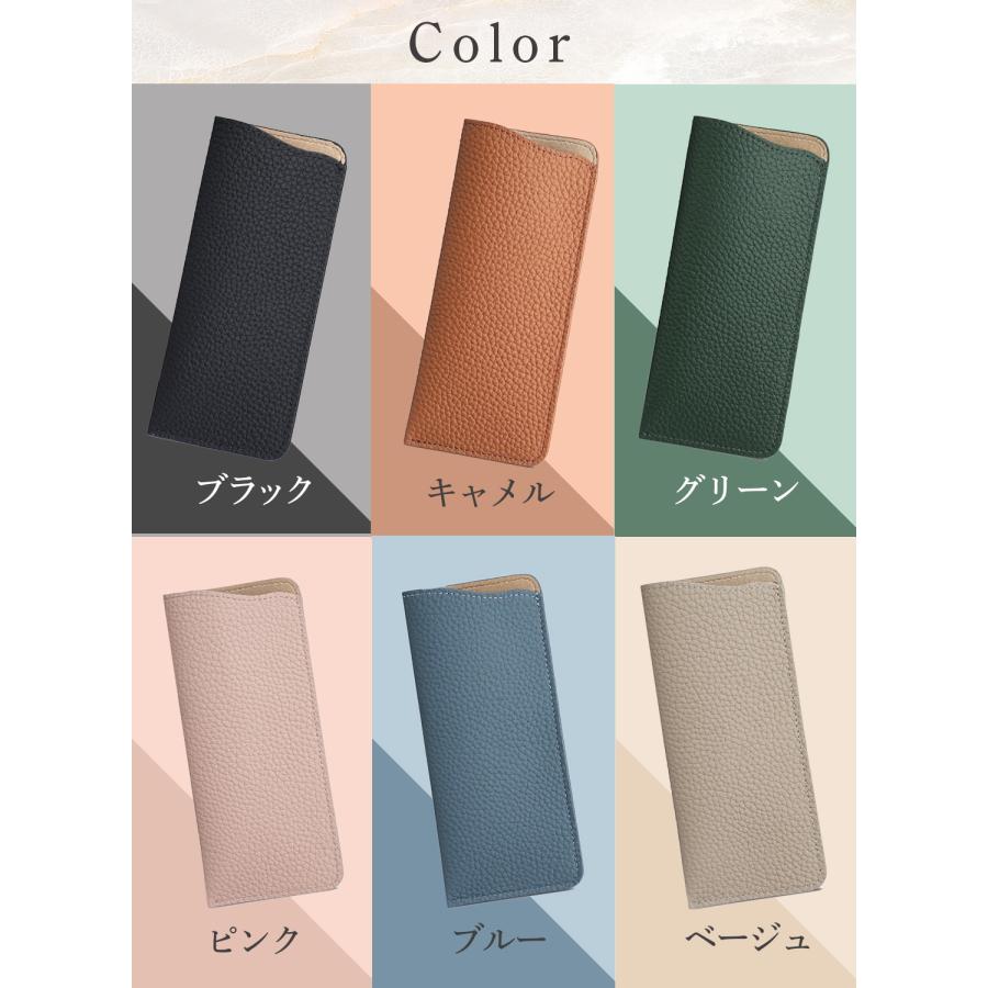本革 メガネケース 全6色 薄型 クロス付き シボ加工 おしゃれ