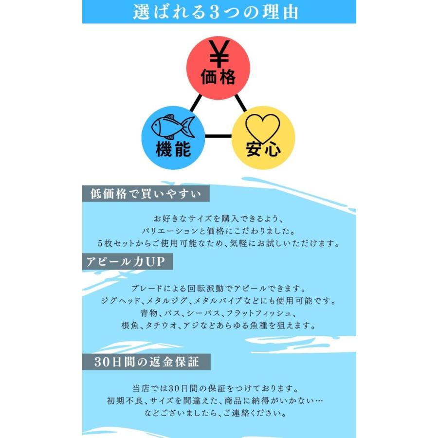 ブレードフック 【4号 6号 8号 選べるサイズ】 スピンブレード トリプルフック スピンテール 10枚セット ルアー トリプルフック｜polalab｜03