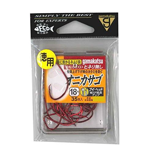 がまかつ(Gamakatsu) シングルフック オニカサゴ ザ・ボックス 18号 35本 赤 67208 | 