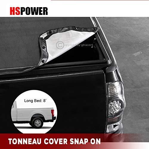 HS Power ブラック トノーカバー 17-19 フォード F250/F350 SD 8フィートベッドに対応 | 隠しスナップオン ソフトHDビニール