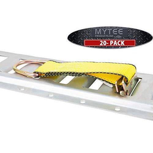 Mytee Products (20パック) E-Track ロープ タイオフ 6インチ イエロー カーゴタイダウン WLL# 2000ポンド ピックアップ、トレーラー、トラック用タイダウ