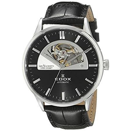 堅実な究極の Edox Men's 85014 3 NIN Les Vauberts Analog Display Swiss Automatic Black Wa 腕時計