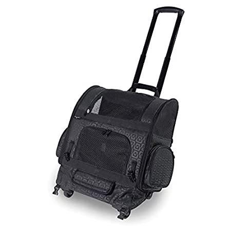 【高知インター店】 Gen7Pets Convertible Roller Pet Backpack Carrier for Dogs and Cats, Black G キャリーバッグ