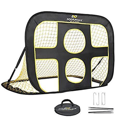 PodiuMax 2 in 1 Pop Up Kids Soccer Goal - Indoor/Outdoor Soccer Target Net 手袋