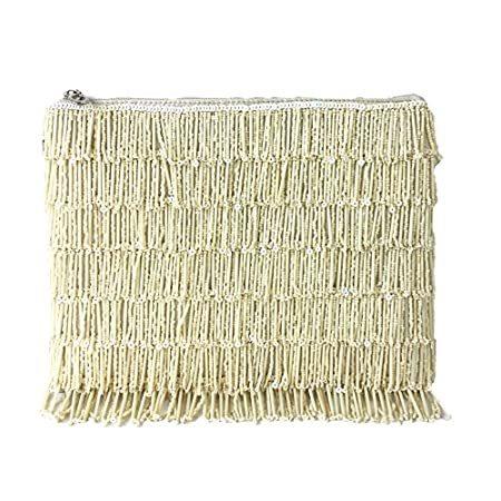 メール便なら送料無料 From St Xavier Skye Beaded Fringe Evening Bag Ivory 注目ブランド Allotment Dasanit Org