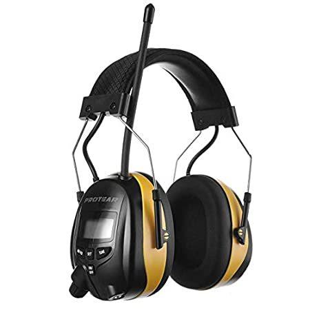激安単価で PROTEAR AM FM Radio Headphones, Hearing Protection Safety Earmuffs with Ste 耳栓、イヤーマフ