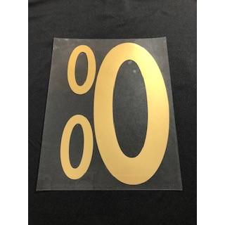 背番号3点セット金25cm アイロン転写用カット済みラバーシート : ポリ