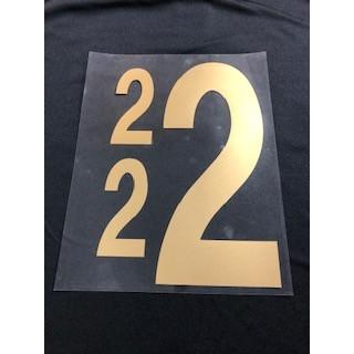 背番号3点セット金25cm アイロン転写用カット済みラバーシート : ポリ