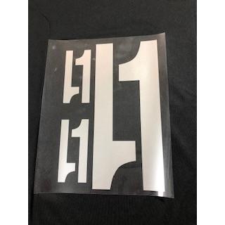 背番号3点セット銀25cm アイロン転写用カット済みラバーシート : ポリ