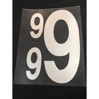 背番号3点セット銀20cm アイロン転写用カット済みラバーシート : ポリ