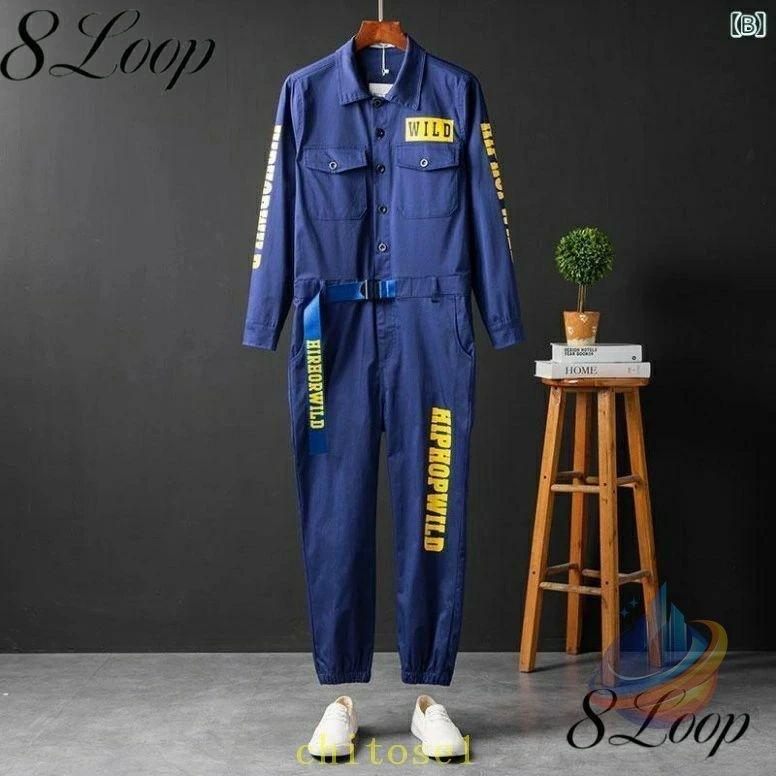 メンズ 春秋 レディース ツナギ 作業服 プリント ジャンプスーツ 個性的 オーバーオールゾンチーふんわり オールシーズン 洗える 快適 使いやすい おしゃれ 便利