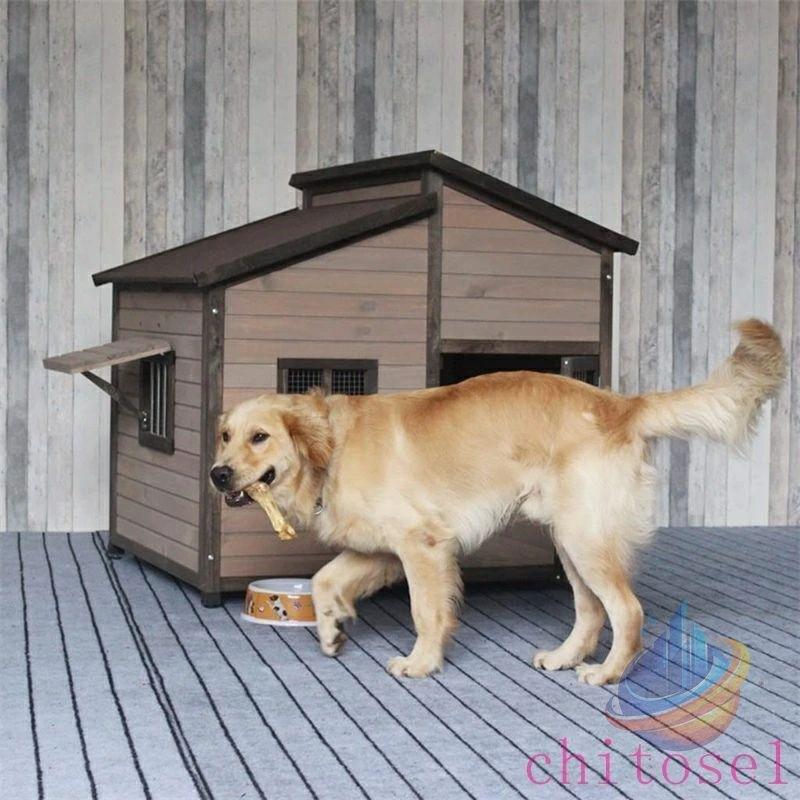 犬小屋 屋外 無垢材 ペットハウス ドッグハウス 高級キャビン 雨と日差し保護ゾンチー大中型ペット用 取り付け簡単 サイズ マルチカラー お手入れ簡単