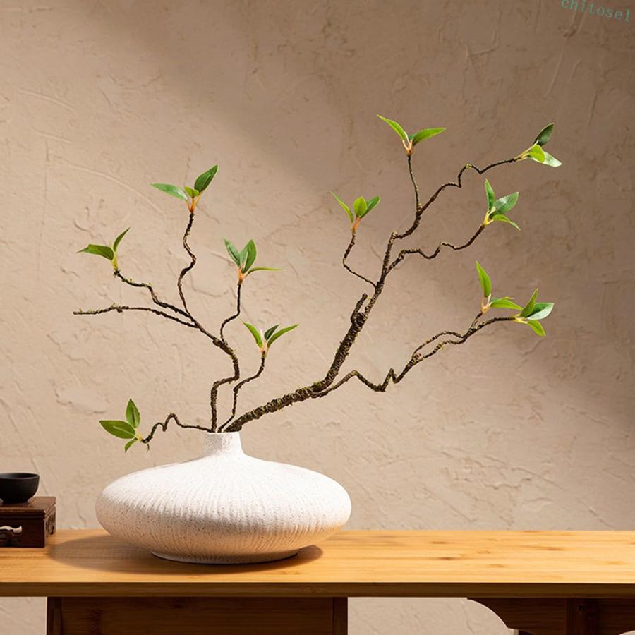 造花 フェイクグリーン 和風 インテリア ミニ盆栽 茶室 玄関 花瓶挿し 禅テイストゾンチー新古典スタイル 人工観葉植物 和モダン アンティーク 花瓶 カラー2