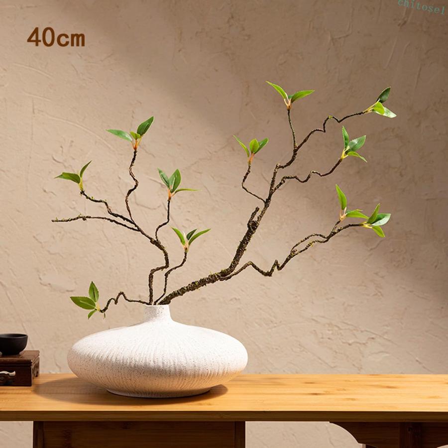 造花 フェイクグリーン 和風 インテリア ミニ盆栽 茶室 玄関 花瓶挿し 禅テイストゾンチー新古典スタイル 人工観葉植物 和モダン アンティーク 花瓶 カラー2